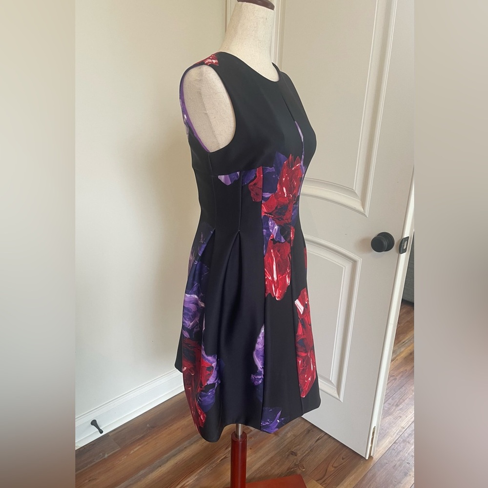 Calvin Klein Black and Red Floral Dress